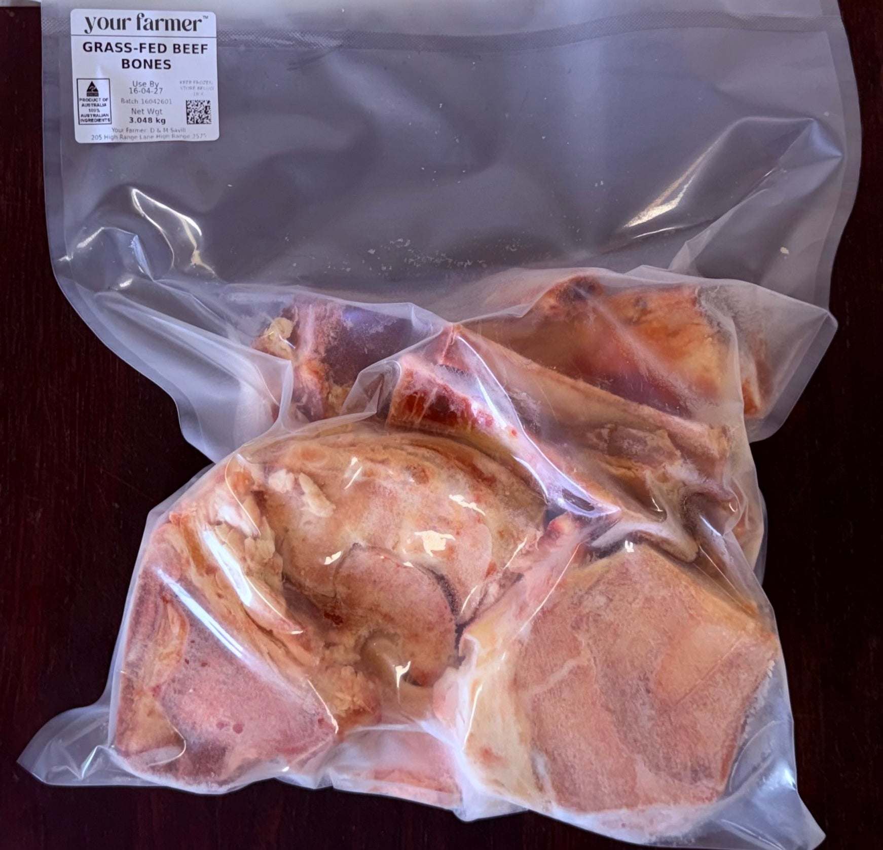 Grass-fed beef bones from Your Farmer — for bone broth and slow-cooker stock, paddock-to-plate NSW & ACT