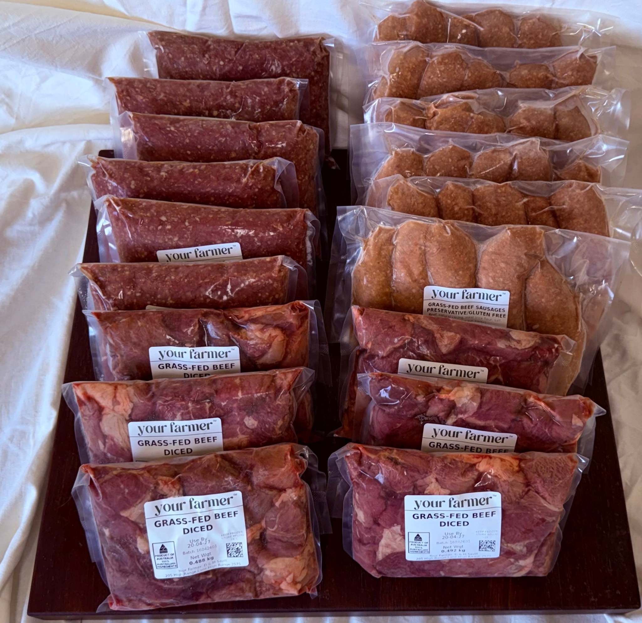 Grass-Fed Beef Sausages, Mince and Diced (SMD) Bundle Pack